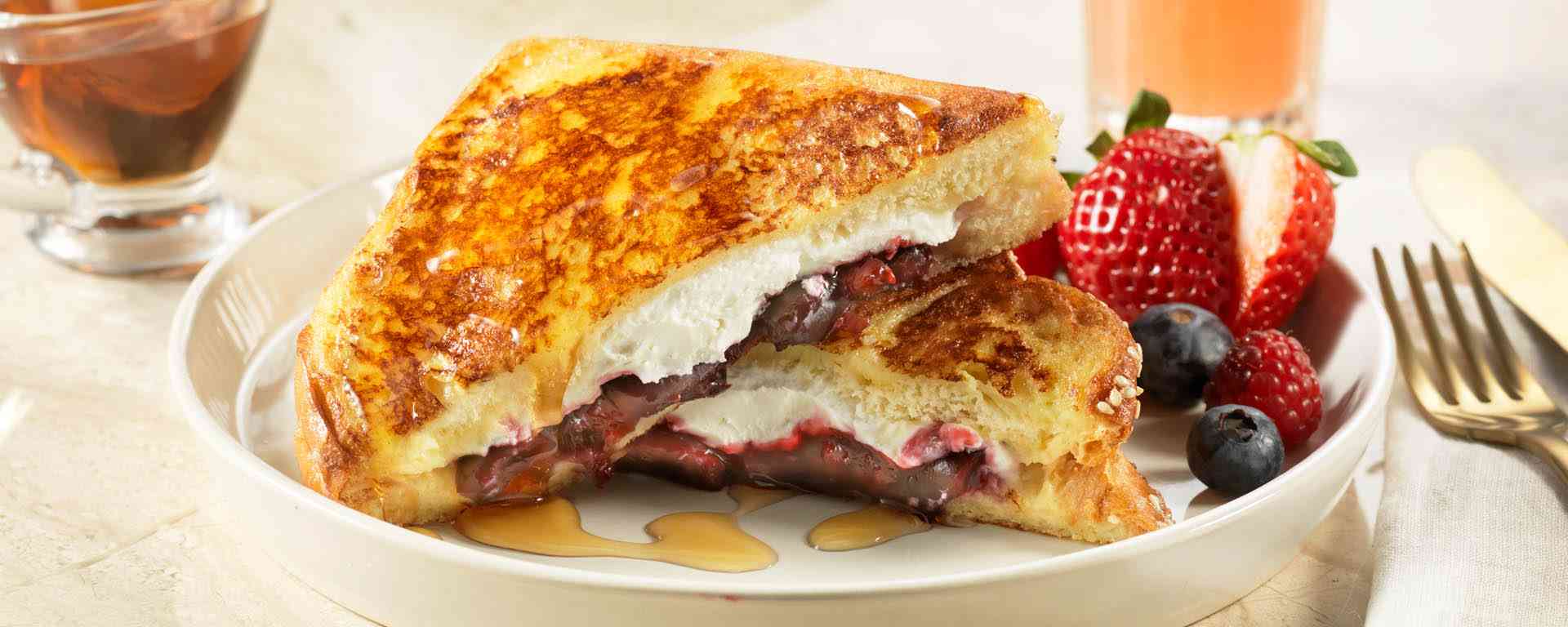 French Toast Stuffed with Soft Goat Cheese