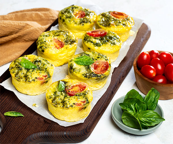 Photo of - Nordica Cottage Cheese Caprese Pesto Egg Bites